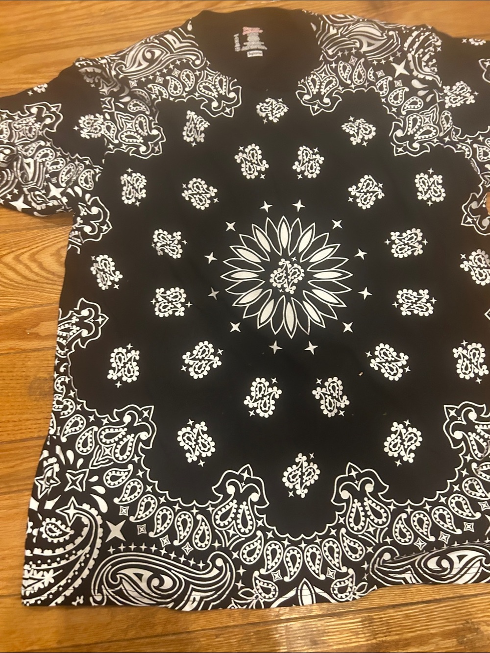 Supreme Black and White Bandana Graphic Short Sleeve Tee